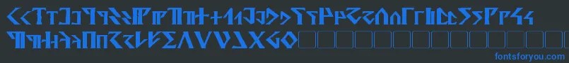 DavekBold-fontti – siniset fontit mustalla taustalla