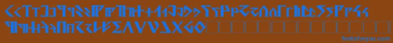 フォントDavekBold – 茶色の背景に青い文字