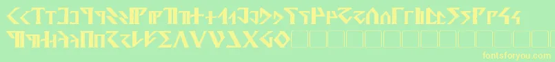 DavekBold-fontti – keltaiset fontit vihreällä taustalla