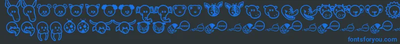 Garanimals Font – Blue Fonts on Black Background