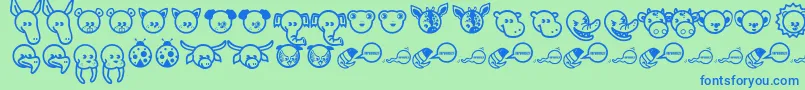 Garanimals Font – Blue Fonts on Green Background