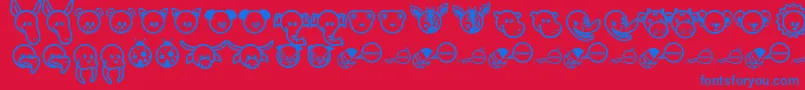 Czcionka Garanimals – niebieskie czcionki na czerwonym tle