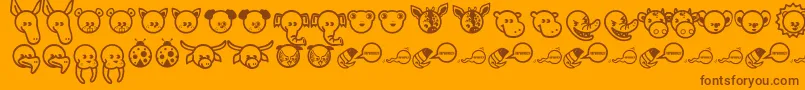Garanimals Font – Brown Fonts on Orange Background