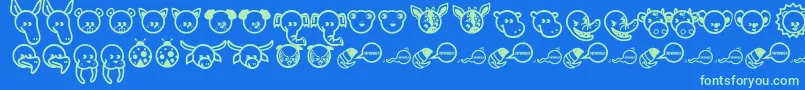 Garanimals Font – Green Fonts on Blue Background