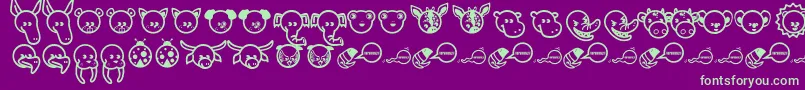 Garanimals Font – Green Fonts on Purple Background