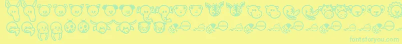 Garanimals Font – Green Fonts on Yellow Background