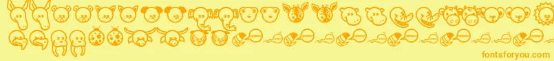 Garanimals Font – Orange Fonts on Yellow Background