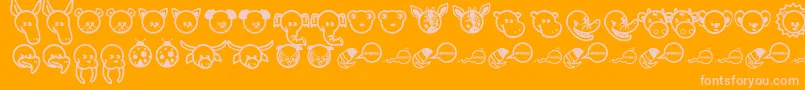 Garanimals-Schriftart – Rosa Schriften auf orangefarbenem Hintergrund