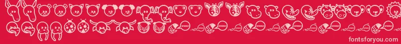 Garanimals Font – Pink Fonts on Red Background