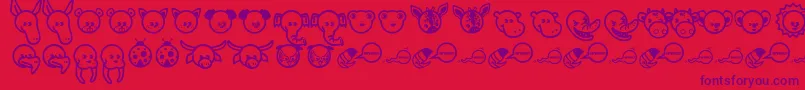 Garanimals Font – Purple Fonts on Red Background