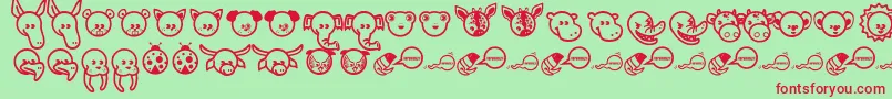 Garanimals Font – Red Fonts on Green Background