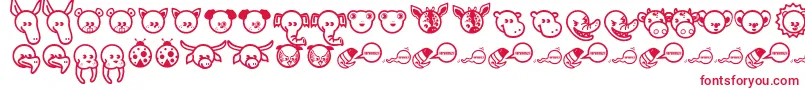 Garanimals-Schriftart – Rote Schriften auf weißem Hintergrund