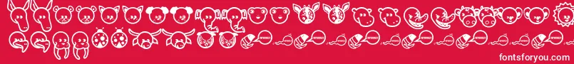 Garanimals Font – White Fonts on Red Background