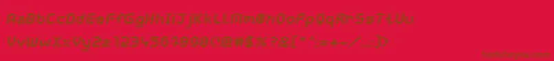 Czcionka WebpixelBitmapBoldItalic – brązowe czcionki na czerwonym tle