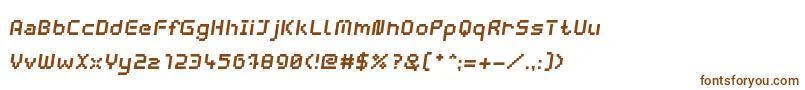 WebpixelBitmapBoldItalic-fontti – ruskeat fontit valkoisella taustalla