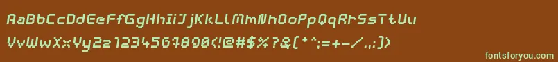 Fonte WebpixelBitmapBoldItalic – fontes verdes em um fundo marrom