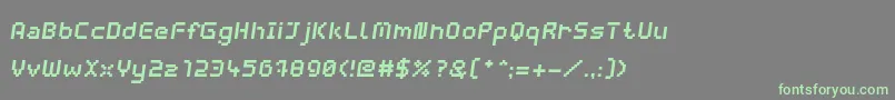 Fonte WebpixelBitmapBoldItalic – fontes verdes em um fundo cinza