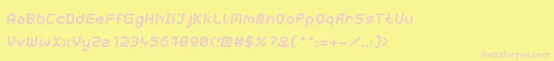 WebpixelBitmapBoldItalic-fontti – vaaleanpunaiset fontit keltaisella taustalla