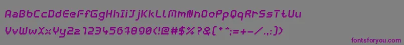 Шрифт WebpixelBitmapBoldItalic – фиолетовые шрифты на сером фоне