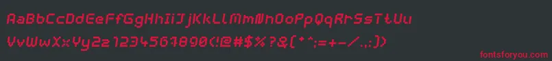 フォントWebpixelBitmapBoldItalic – 黒い背景に赤い文字