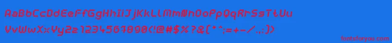 Шрифт WebpixelBitmapBoldItalic – красные шрифты на синем фоне