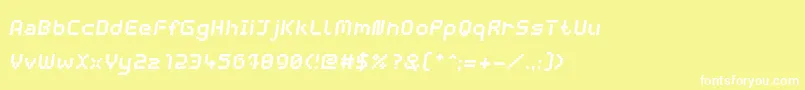 フォントWebpixelBitmapBoldItalic – 黄色い背景に白い文字