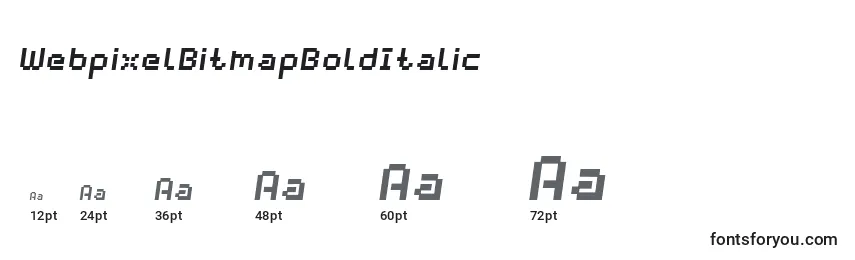 Размеры шрифта WebpixelBitmapBoldItalic