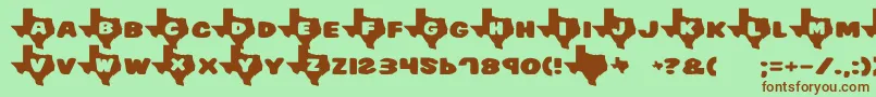 Texas2 Font – Brown Fonts on Green Background