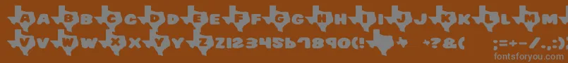 Texas2 Font – Gray Fonts on Brown Background