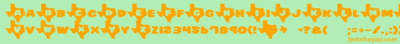 Texas2 Font – Orange Fonts on Green Background