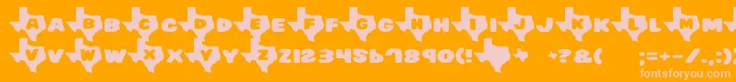 Texas2 Font – Pink Fonts on Orange Background