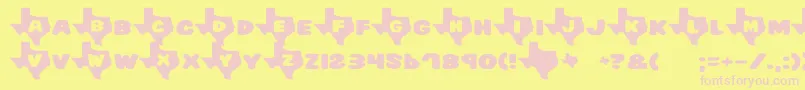 Texas2 Font – Pink Fonts on Yellow Background