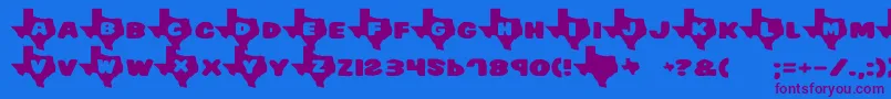 Texas2 Font – Purple Fonts on Blue Background