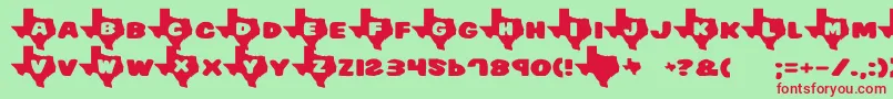 Texas2 Font – Red Fonts on Green Background