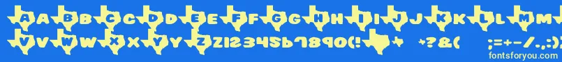 Texas2 Font – Yellow Fonts on Blue Background