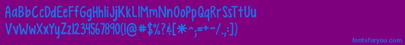 Шрифт Kgempireofdirt – синие шрифты на фиолетовом фоне