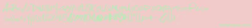 Somesss Font – Green Fonts on Pink Background