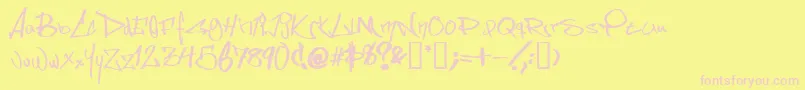 Somesss Font – Pink Fonts on Yellow Background