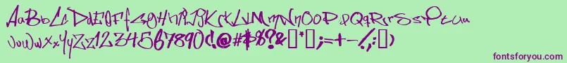 Somesss Font – Purple Fonts on Green Background
