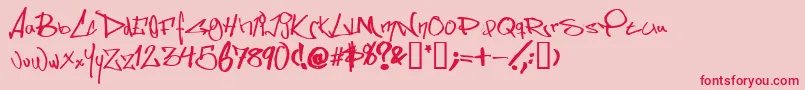 Somesss Font – Red Fonts on Pink Background