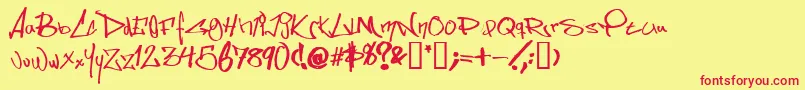 Somesss Font – Red Fonts on Yellow Background