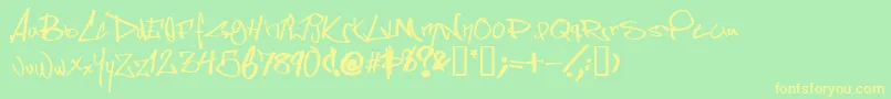 Somesss Font – Yellow Fonts on Green Background