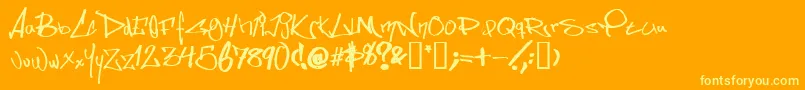 Somesss Font – Yellow Fonts on Orange Background