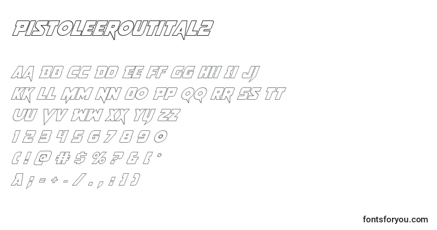 Schriftart Pistoleeroutital2 – Alphabet, Zahlen, spezielle Symbole