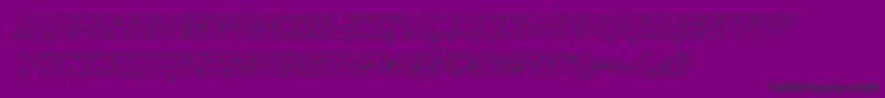 Pistoleeroutital2-Schriftart – Schwarze Schriften auf violettem Hintergrund