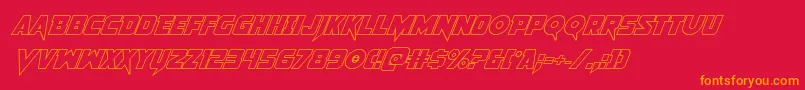 Pistoleeroutital2 Font – Orange Fonts on Red Background