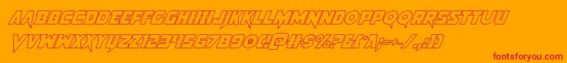 Pistoleeroutital2-fontti – punaiset fontit oranssilla taustalla