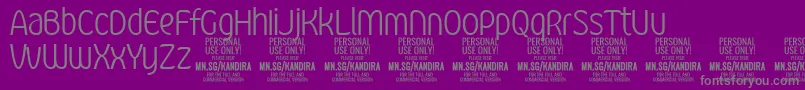 KandiraLigPersonalUse Font – Gray Fonts on Purple Background