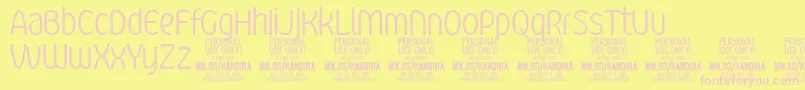 fuente KandiraLigPersonalUse – Fuentes Rosadas Sobre Fondo Amarillo