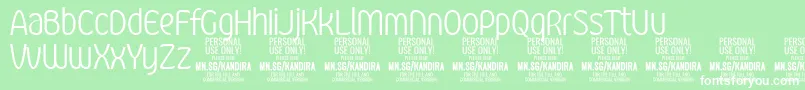 KandiraLigPersonalUse Font – White Fonts on Green Background